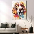 thumbnail image 5 of Thuan Irish Redand White Setter Dog Flower Art Print Canvas, Wall art Painting Decor, Puppy Pop Art Home Decor Artwork For Bedroom Living Room Bathroom Decor, Puppies Colorful Photo, 5 of 6