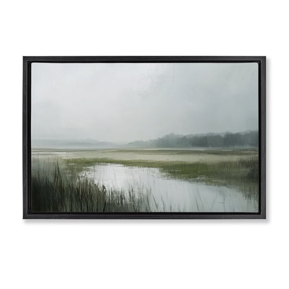 Stupell Industries Coastal Echoes Of Stillness Black Floating Frame Canvas Art, 25 x 17, by Novae