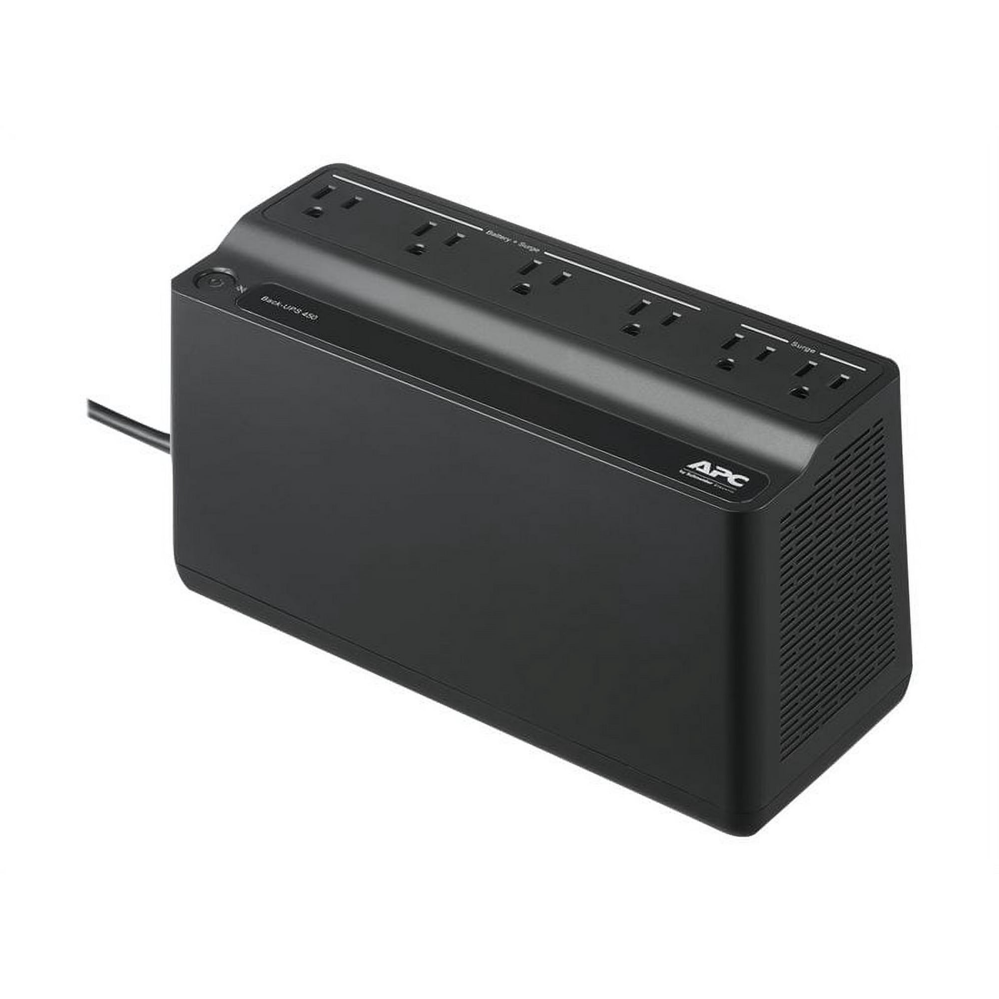 APC UPS 450VA Battery Backup Surge Protector, BN450M Backup Battery Power Supply, 6 Outlets