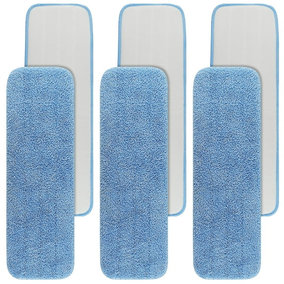 Replacement Microfiber Pad for Rubbermaid Commercial 18 Inch Mop Head - 6 Pack Wet & Dry Commercial Cleaning Refills Reusable Mop Refills Fit for Any Microfiber Flat Mop System 18"