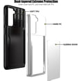 thumbnail image 3 of Samsung S21 Case with Card Holder 5G 6.2 inch Dual Layer Heavy Duty Protective Galaxy S21 Case Hidden Card Slot Slim Wallet Case for Samsung S21(White), 3 of 14