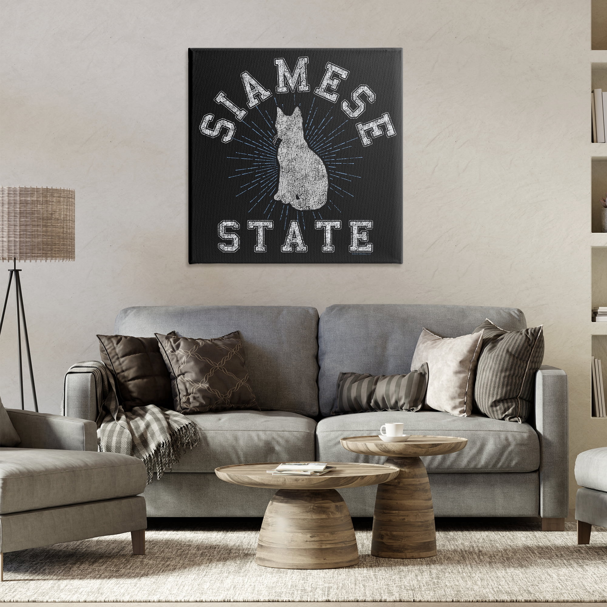 Stupell Industries Siamese Cat State Animals Painting Wrapped Canvas Art Print Wall Art, 30 x 30