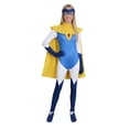 thumbnail image 2 of Dispatch Blonde Blazer Cosplay Costume for Halloween - Sci-Fi Anime Character Spandex Zentai Suit - Retro Heroine Full Bodysuit with Yellow Cape Mask for 11-12 Years, 2 of 8
