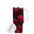 thumbnail image 2 of 30 oz Tumbler With Handle Stainless Steel Insulated Tumbler With Lid for Car Cup Holder Red Roses Pattern, 2 of 9