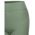 thumbnail image 4 of A2Y Women's Basic Solid Premium Cotton High Rise Bike Shorts Light Olive 1XL, 4 of 6