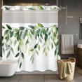 thumbnail image 5 of Eucalyptus Leaf No Hooks Shower Curtain with Snap-in Liner Spring Vintage Watercolor Sage Green Leaves Shower Curtains for Bathroom, Waterproof, Easy Install, Washable 66"x72", 5 of 9
