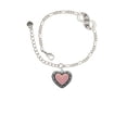 thumbnail image 2 of Delight Jewelry Silvertone Large Pink Enamel Heart with Swirl Border Silver-tone Paw Infinity Link Chain Bracelet, 6"+2" Extender, 2 of 3