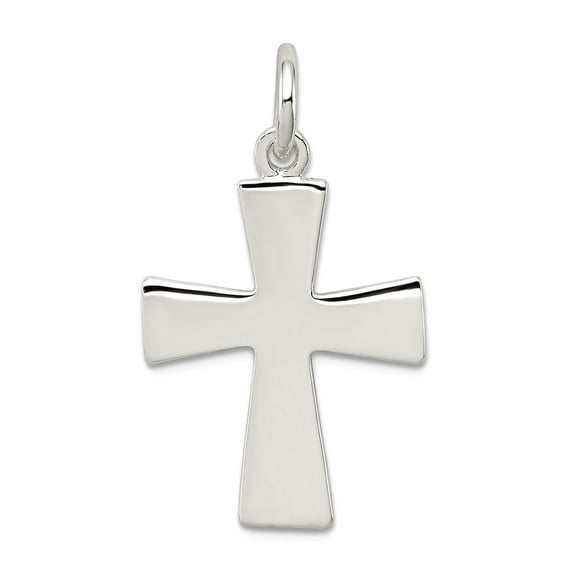 925 Sterling Silver Solid Polished back Religious Faith Cross Charm 26x18mm Wide Pendant Necklace for Women