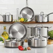 Tramontina 12 Piece Tri-Ply Clad Stainless Steel Cookware Set