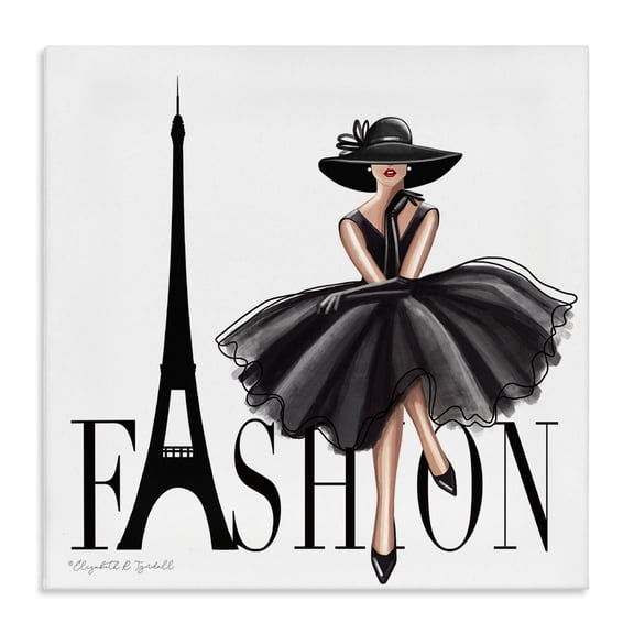 Stupell Industries Art Deco Parisian Fashion Illustration Canvas Art, 17 x 17, by Elizabeth Tyndall