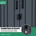 thumbnail image 3 of EHHLY Large Capacity Outdoor Storage Cabinet, 28 Cu.ft Resin Garage Organizer with 4 Adjustable Shelves & Lock, Tall Utility Closet for Patio, Shed, Kitchen, Sage Grey, 3 of 9