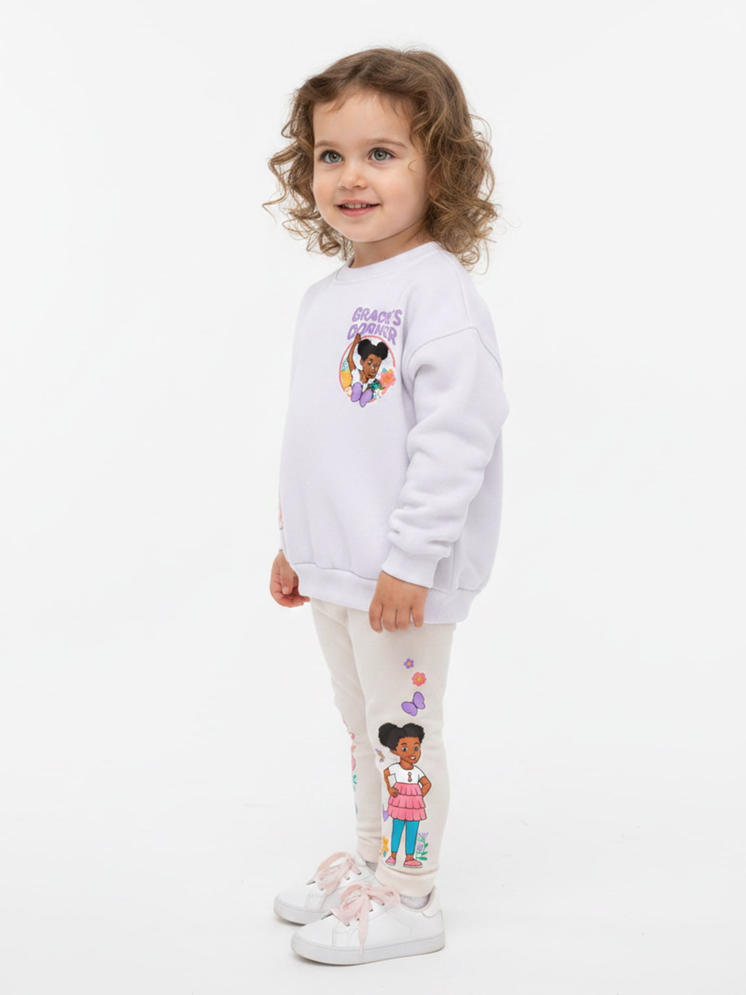 Gracie’s Corner Baby and Toddler Girls Fleece Sweatshirt and Leggings Set, Sizes 12M–5T