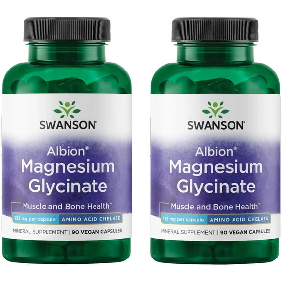Swanson Chelated Magnesium 133 Milligrams 90 Capsules (2 Pack)