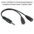 thumbnail image 2 of Earphone Adapter 1 Male for 2 Female Y Splitter Cable Adapter Convenient Line 1 to 2 Cable 3.5 mm, 2 of 7