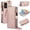 Rosegold, variant on ELEHOLD For Samsung Galaxy Note 20 Ultra Phone Case Leather Crossbody Zipper Card Wallet Flip Case Kickstand Cover, with Ring Holder,Full Body Protection-Black