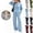 Light Blue, variant on Mfakffe Womens 2‑Piece Tracksuit Set Henley Long Sleeve Top & Drawstring Wide Leg Pants Loose Soft Matching Loungewear Outfit