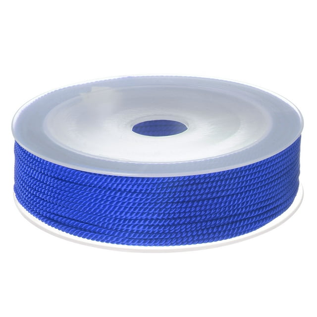 Unique Bargains Twisted Nylon Twine Thread Beading Cord 1.5mm 20M/65 Feet Extra Strong Braided Nylon String, Medium Blue
