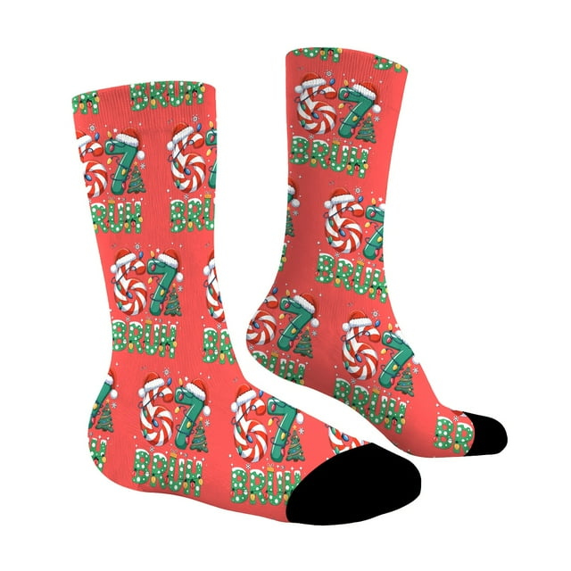 Stockings 67 Cute Printed Baseball Crew Socks Fun Patterned Knee High Socks Soft Comfortable Casual Socks For Daily Wear & Sports Polyester Long Socks
