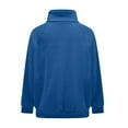 thumbnail image 5 of YUGYXL Half Zipper Sweatshirts for Women Solid Color Long Sleeve Collared Pullover with Pockets Active Outdoor Blouses Blue M, 5 of 9
