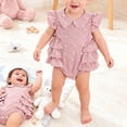 thumbnail image 2 of Kogui Newborn Girl Clothes Bodysuit Baby Girls Short Sleeve Bodysuit Newborn to Infant 0 3 6 9 12 18 24 Months (Pink,6-9 Months), 2 of 7