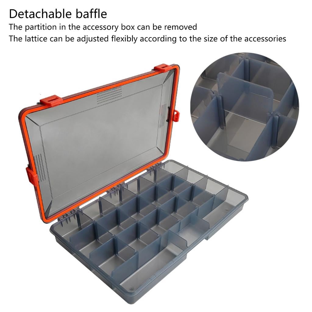 Yihuala Fish Baits Storage Case with Detachable Compartments Grids Fishing Tackle Carry Box Seal Water Fishing Tackle Box