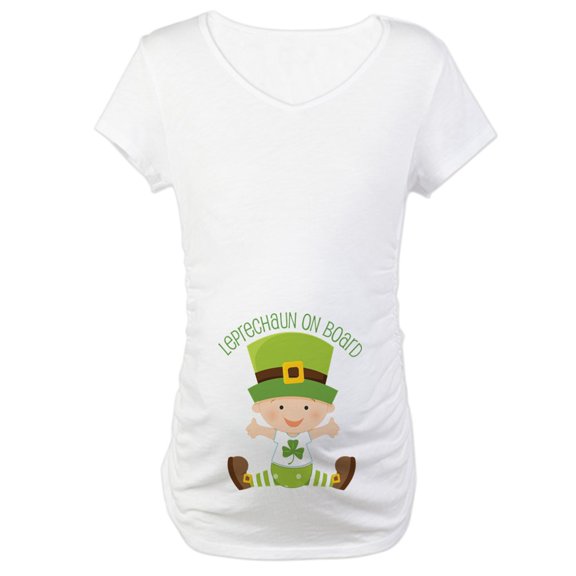 CafePress - Leprechaun St Patricks Maternity Maternity T Shirt - Cotton Maternity T-shirt, Cute & Funny Pregnancy Tee