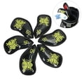 thumbnail image 4 of 6 piezas portátiles PU Golf Irons Head Cover Skull Design Número de identificación Mujeres Hombres Protección antideslizante con protección de manga d - Verde Sunnimix cubierta de la cabeza de golf, 4 of 8