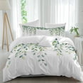 thumbnail image 2 of Spring Eucalyptus Leaves Bedding 3 Piece Duvet Cover Set Full Size, Botanical Summer Soft Microfiber Comforter Cover with Zipper Closure & Pillowcases, Wrinkle & FadeResistant Quilt Cover, 2 of 9