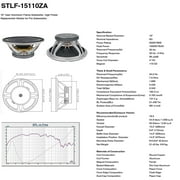 Sound Town 15 500W Cast Aluminum Frame Woofer (Low Frequency Driver), Replacement Woofer for PA/DJ Subwoofer Cabinets (STLF-15110ZA)