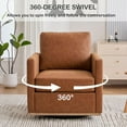 thumbnail image 4 of Lovableguy Modern Swivel Accent Chair,360 Degree Upholstered Barrel Chair Armchair,Comfy Single Sofa for Living Room Bedroom Nursery,PU,Brown, 4 of 9