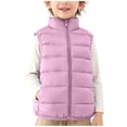 thumbnail image 7 of Lightweight Puffer Jacket Vest Boys Girls Full Zip Sleeveless Stand Collar Warm Quilted Cotton Winter Coat 2-11Y (100, Purple), 7 of 7