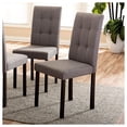 thumbnail image 5 of Baxton Studio Andrew Modern and Contemporary Grey Fabric Upholstered Grid-tufting Dining Chair (Set of 4), 5 of 7
