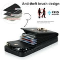 thumbnail image 3 of Elehold for iPhone 14 Pro Case Wallet RFID Blocking Organ Card Holder, PU Leather Purse Wrist Lanyard Strap Phone Case with Ring Stand for iPhone 14 Pro,Black, 3 of 9