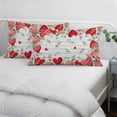 thumbnail image 3 of Valentines Love Heart Pillow Covers, Linen Long Throw Pillow Case, Eucalyptus Red Love Heart Vintage Holiday Pillow Protector Decorative Cushion Cover for Living Room/Bedroom 16" x 24", 3 of 8