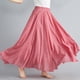 thumbnail image 5 of Falda larga de corte A de color liso para mujer - Falda media con cintura elástica, 95 cm de largo, mezcla de poliéster, tallas reales - S-XXL, 5 of 7