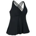 thumbnail image 2 of Firpearl Women's Tankini Swimsuits Cross Back Flowy Swim Tops Modest Swimwear, 2 of 5