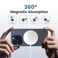 thumbnail image 2 of Wireless Charger, Fast Charging Pad for iPhone, Mag safe Charger Compatible with iPhone 17 16 15 14 13 12 Series, Magnetic Portable Charger for AirPods 4 3 2 Pro, White, 2 of 10