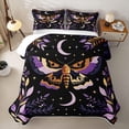 thumbnail image 2 of Homewish Bohemian Moths Twin Quilt Set,Purple Moon Plants Twin Coverlet Set,2 Pieces, 2 of 7