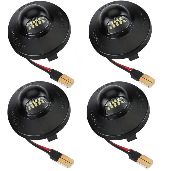 Gsuatey 4pcs LED License Plate Light Car Modification Parts Tag Light Compatible for Ford F150/F250/F350