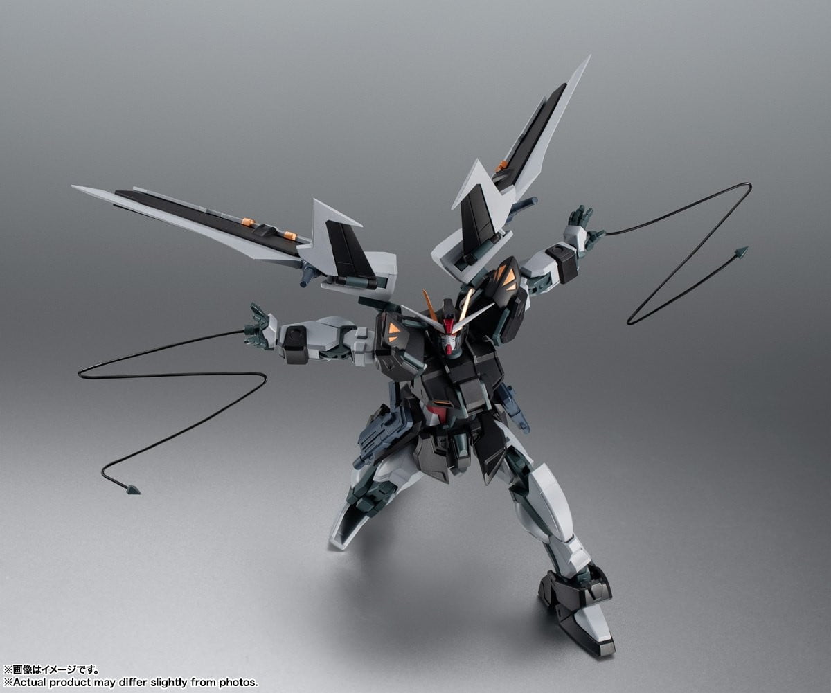Bandai Tamashii Nations MS Gundam: GAT-X105EAQM/E-X09S Strike Noir Gundam Ver A.N.I.M.E. (Side MS) Robot Spirits Action Figure