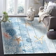 thumbnail image 5 of Area Rugs Indoor Non-Slip Rectangle Rug 4x6 Ft Sea Animals Summer Ocean Beach Starfish Coral Wood Board Rug Rubber Backing Floor Mats Non Shedding Home Decor Carpet for Entryway Living Room, 5 of 8