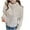 Beige, variant on Womens Oversized Jacket Casual Warm Half Zipper Pocket Solid Color Hoodie Top 2025 Winter Fashion Clothes Khaki S-XL