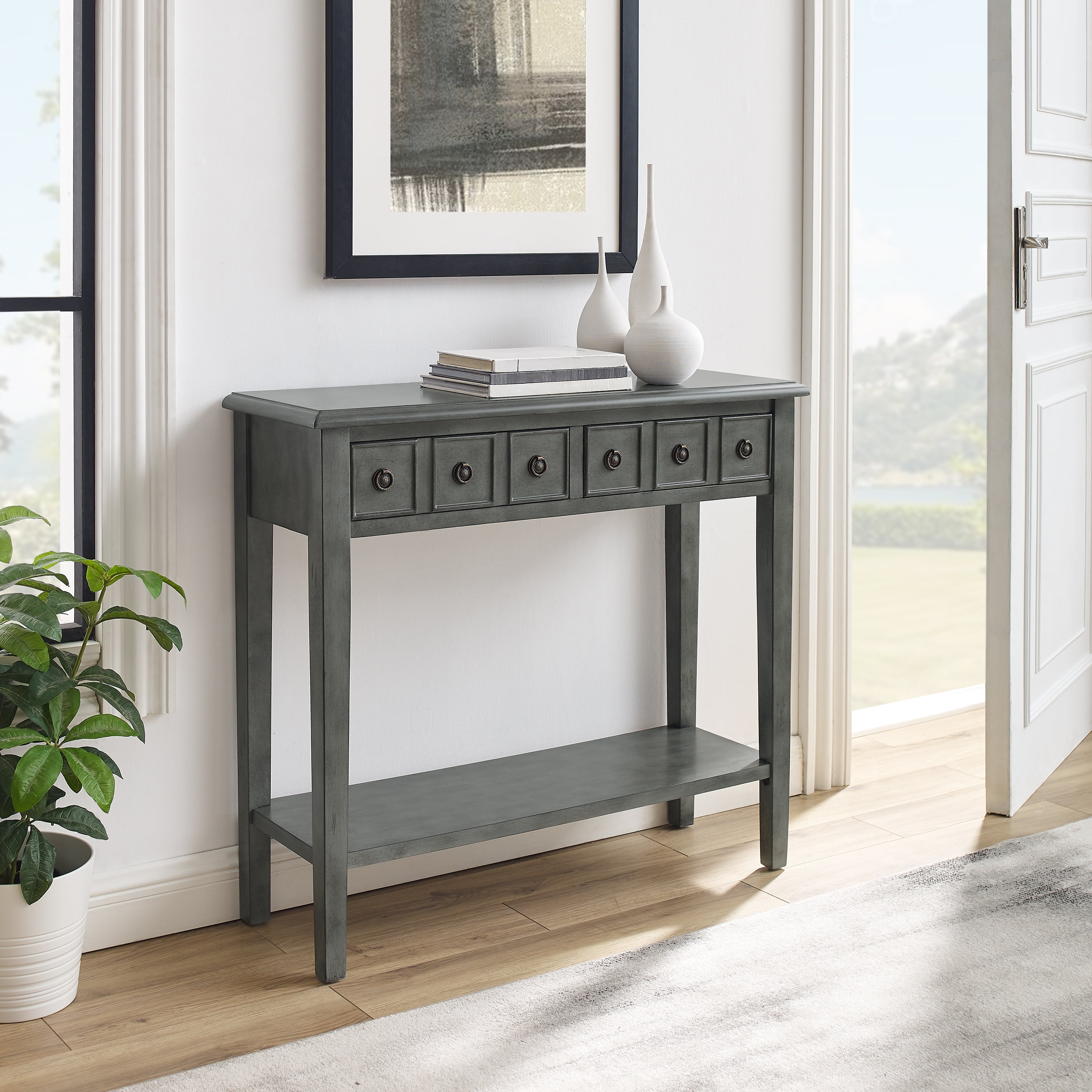 Dark grey console table discount