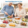 thumbnail image 4 of Sindcom 10Pack 22oz Glass Storage Containers with Lids, Glass Meal Prep Food Container Sets with Snap Airtight Lids for Microwave, Oven, Freezer and Dishwasher, 4 of 9