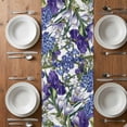 thumbnail image 6 of Spring Flowers Table Runner - 108 Inch Long, Kitchen Dining Table Runner Dresser Scarves, Purple Hydrangea Orchid Floral Country Farmhouse Decor for Coffee Tables Wedding Party Banquet, 6 of 8