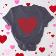 thumbnail image 2 of VKOYWKM T Shirts for Women Valentines Day Shirts Cute Heart Print Short Sleeve T-Shirts Valentine Tops Holiday Crew Neck Valentines Day Heart Shirts, 2 of 7