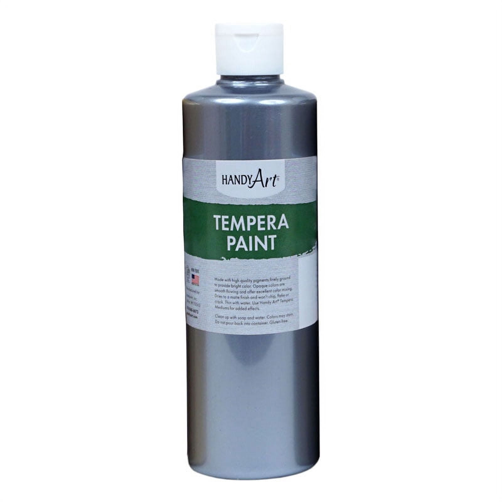 Handy Art® Metallic Tempera Paint, 16 oz., Silver, Set of 3 bottles