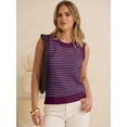 thumbnail image 3 of ANRABESS Sweater Vest for Women Striped Sleeveless Knit Tank Top, Lightweight Crewneck Casual Summer Pullover Shirt, 3 of 9
