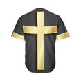 thumbnail image 2 of Classic Golden Cross Print Active Baseball Jersey for Men and Women, Jesus Christian Button Down Women’s Baseball Team Shirts., 2 of 4