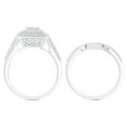 thumbnail image 3 of Forever Bride Sterling Silver 1/3 CTTW Diamond Cushion Bridal Ring Set, Women, Adults, 3 of 5
